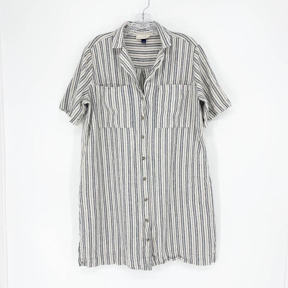 Universal Thread Linen Blend Striped Button-Up Dress Size XS